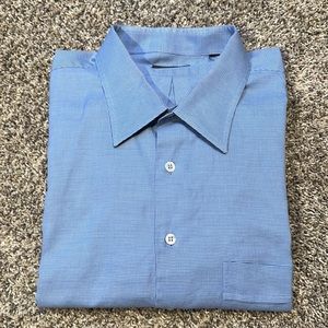 Kolte Italy Men’s Long Sleeve Button Down Blue Dress Shirt Size 15/32-33